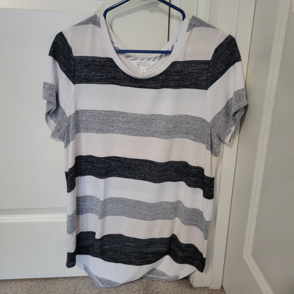 Juuna Hi Lo Knit Tee, Striped L